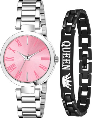 just like combo watch Slim Dial And Case Lover Couple Analog Watch  - For Girls