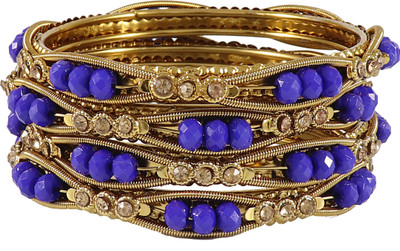 ZULKA Metal Agate Bangle Set(Pack of 4)