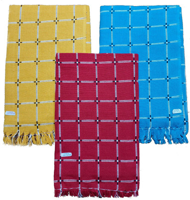 G Fabrics Cotton 500 GSM Bath Towel Set(Pack of 3)