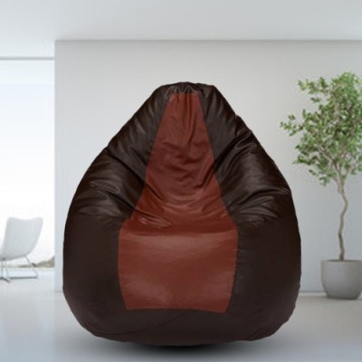 Gunj XL Tear Drop Bean Bag Cover  (Without Beans)(Brown, Tan)