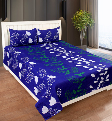 ANIKET 180 TC Polycotton Double Floral Flat Bedsheet(Pack of 1, Multicolor)