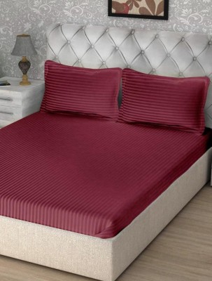 Luxury Trends 220 TC Cotton Double Printed Flat Bedsheet(Pack of 1, Maroon)