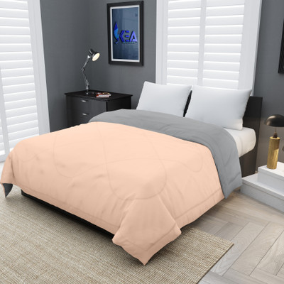 KEA Solid Single Comforter for  Mild Winter(Microfiber, PEACH GREY)