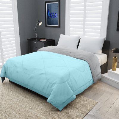 KEA Solid Single Comforter for  Heavy Winter(Microfiber, SKYBLUE-GREY)
