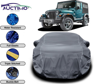 AUCTIMO Car Cover For Mahindra Thar (With Mirror Pockets)(Grey)