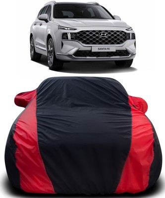 Gavya Car Cover For Hyundai Santa Fe Facelift (With Mirror Pockets)(Black, Red)