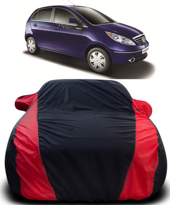 APNEK Car Cover For Tata Vista Tech (With Mirror Pockets)(Black, Red)