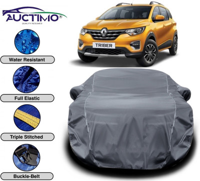 AUCTIMO Car Cover For Renault Triber (With Mirror Pockets)(Grey)