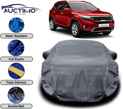 AUCTIMO Car Cover For Kia SELTOS (With Mirror Pockets)(Grey)