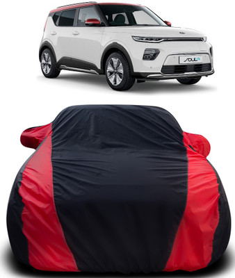 APNEK Car Cover For Kia Soul EV (With Mirror Pockets)(Black, Red)