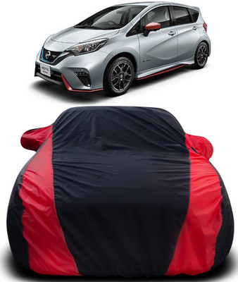 Gavya Car Cover For Nissan NOTE (With Mirror Pockets)(Black, Red)