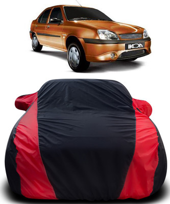 APNEK Car Cover For Ford Ikon (With Mirror Pockets)(Black, Red)