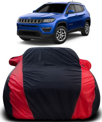 Gavya Car Cover For Jeep Compass Facelift (With Mirror Pockets)(Black, Red)