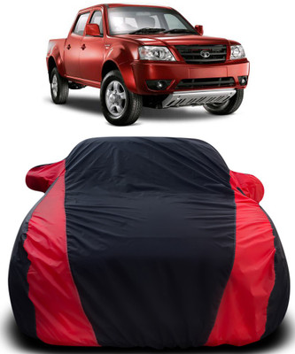 APNEK Car Cover For Tata Xenon (With Mirror Pockets)(Black, Red)