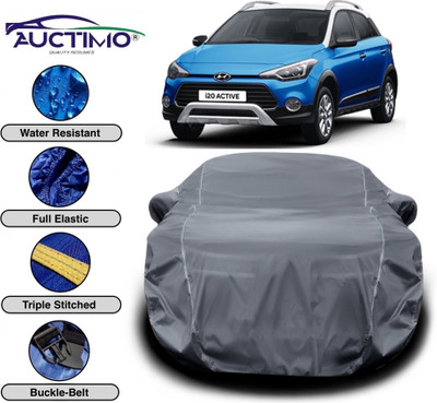 AUCTIMO Car Cover For Hyundai i20 Active (With Mirror Pockets)(Grey)