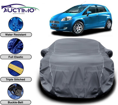 AUCTIMO Car Cover For Fiat Grande Punto (With Mirror Pockets)(Grey, For 2020, 2019, 2018, 2017, 2016, 2015 Models)