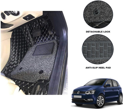 Auto Hub Leatherite 7D Mat For  Volkswagen Polo(Black)
