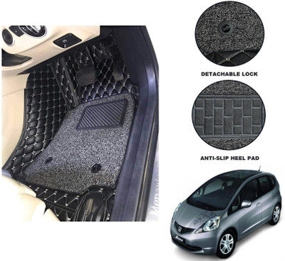 Auto Hub Leatherite 7D Mat For  Honda Jazz(Black)