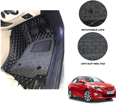 Auto Hub Leatherite 7D Mat For  Hyundai Verna(Black)