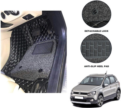 Auto Hub Leatherite 7D Mat For  Volkswagen Polo Cross(Black)