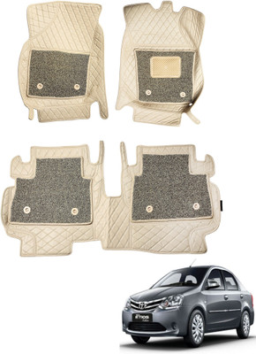 MOCKHE Leatherite 7D Mat For  Toyota Etios(Beige)