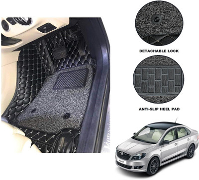 Auto Hub Leatherite 7D Mat For  Skoda Rapid(Black)