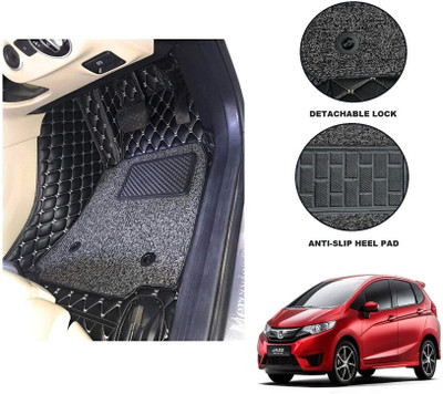 Auto Hub Leatherite 7D Mat For  Honda Jazz(Black)