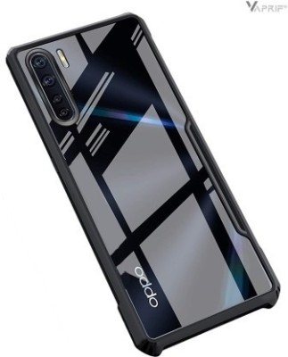 Hydbest Bumper Case for Oppo F15, Transparent Hybrid Hard PC Back TPU Bumper(Black, Transparent, Shock Proof, Pack of: 1)