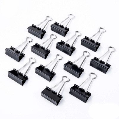 lookat Binder Clips Small (19 mm) 19mm Metal Binder clip(Set of 12, Black)