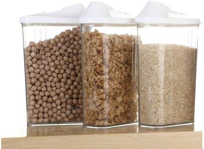 CHUKEE Plastic Cereal Dispenser  - 1100 ml(Pack of 3, White)