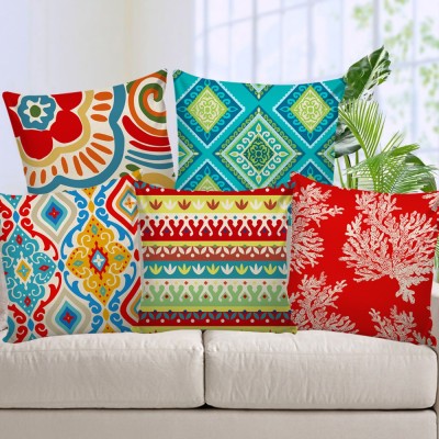 AEROHAVEN Printed Cushions Cover(Pack of 5, 40 cm*40 cm, Multicolor)