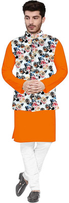 TRUST OUS Men Kurta Churidar Ethnic Jacket Set