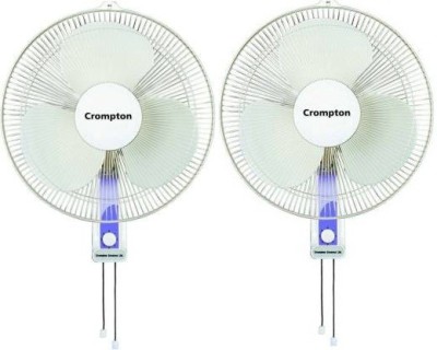 Crompton High flo 400mm wall mounted pack of 2 400 mm 3 Blade Wall Fan(light grey | Pack of 2)