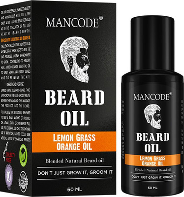 MANCODE Beard Oil Lemon Grass Orange Oil,60ml, for Nourishment & Strengthening, Nourishes & Softens Beard, PACK OF 1 Hair Oil(60 ml)