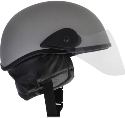 Western Era Stylish Half Face Helmet for Kids || Baby Safety and Comfort Motorbike Helmet(Silver Matte)