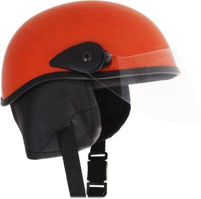 Western Era Stylish Half Face Helmet for Kids || Baby Safety and Comfort || (3-12 Yrs) Motorbike Helmet(Orange Glossy)
