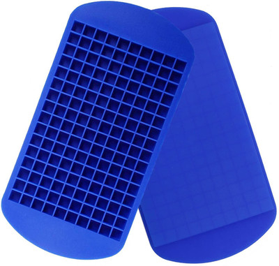 Frackson 1 Pcs 160 Small Ice Cube Mold Crushed Ice Cube for Chilling Blue Silicone Ice Cube Tray(Pack of2)