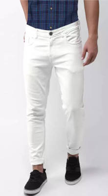 GLOBAL KING Slim Men White Jeans