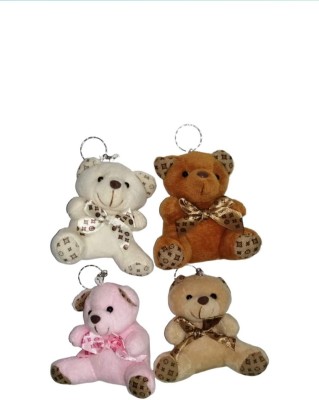 Lakhdatar Mall Soft Teddy Bear Keychain for Birthday & Special Occasions Gifts - Set of 4 (Teddy with Bow Tie) Key Chain