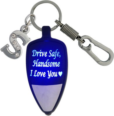 HANDSOME ISK Drive Safe Handsome I Love You Multicolor Light with Push Button along with Locking Lock and Latter S Key Chain