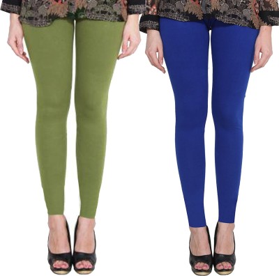 Clarita Ankle Length Western Wear Legging(Green, Blue, Solid)