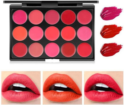 GFSU Highly Pigmented Matte Lip Multi Color Ultra Smooth Long Lasting Lip Stick 15 Multi Color Lip Palette(MULTI SHADE, 15 g)