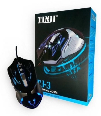 coolcold TINJI TJ-3 Wired USB Gaming Mouse,3200DPI LED Backlight 6 Button,4 Color Breathing Lights, 1.5M Nylon cable for gamers Wired Optical Gaming Mouse Wired Optical  Gaming Mouse(USB 2.0, Black)