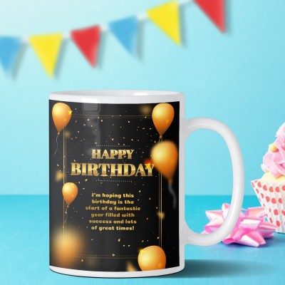 GIFT MY PASSION Happy Birthday I'M Hopping This Birthday Is The Start Of A Fantastic Year Filled With Success And Lots Of Great Times Ceramic Ceramic Coffee Mug(350 ml)