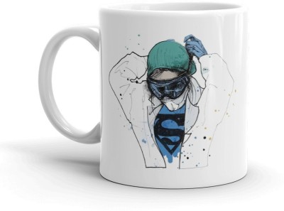 creativemug Super nurse,doctor special gift ,ceramic coffee mug 325ml Ceramic Coffee Mug(325 ml)