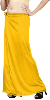 Saadhvi Girl Women's Premium Satin Silk Saree Underwear Petticoat (Yellow, Free Size) Satin Blend Petticoat(Free)