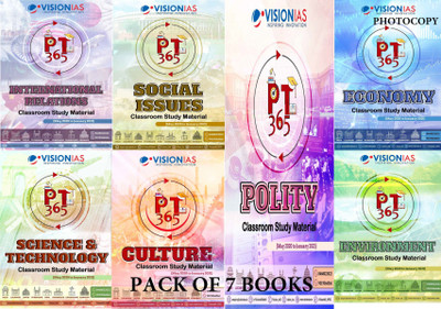 Vision Ias PT 365 International Relations Science AND Technology Culture Polity Economy Social Issues Environment Classroom Study Material 2021 Pack Of 7 Books (Photocopy)(Paperback, Vision IAS)