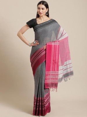 SUSHRITA BOUTIQUE Woven Daily Wear Cotton Blend Saree(Grey)