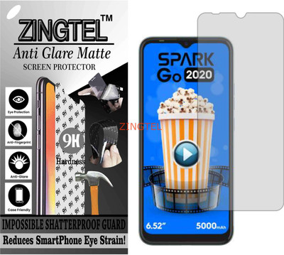 ZINGTEL Tempered Glass Guard for TECNO SPARK GO(2020) (Matte Flexible Shatterproof)(Pack of 1)