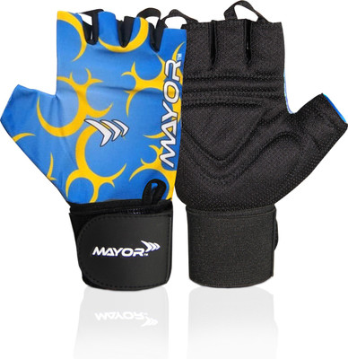 MAYOR Pluto Gym & Fitness Gloves(Blue, Black)